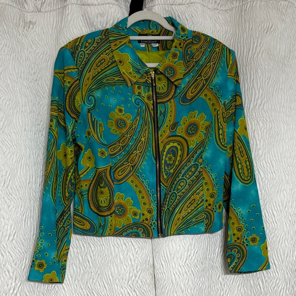 Colorful Lorizoni Long Sleeve Jacket, Blazer  Size Medium